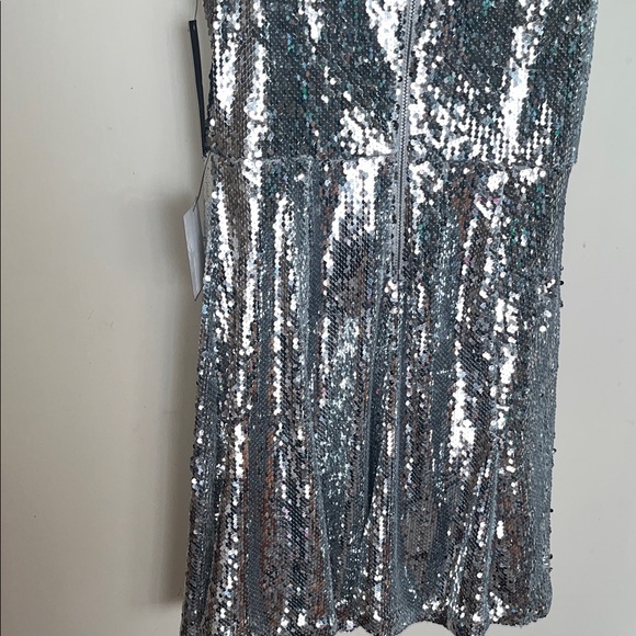 Lulu's Shimmering Silver Sequin Mini Dress - Picture 9 of 13